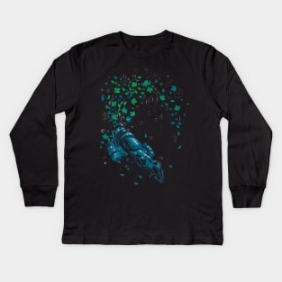 Leaf On The Wind Kids Long Sleeve T-Shirt